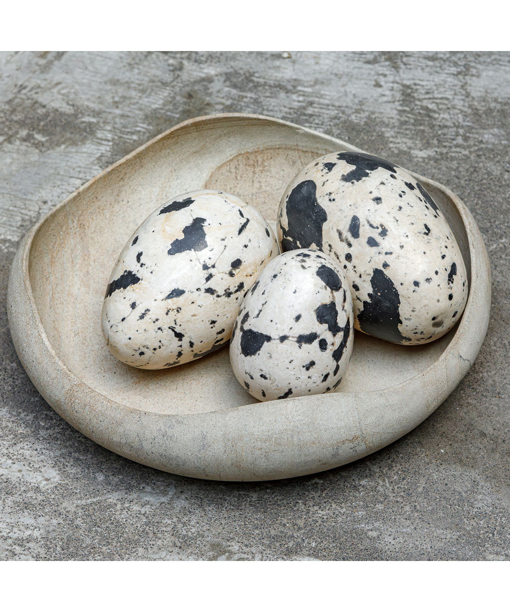 Nest Trio Indoor-Outdoor Stone Eggs Set of 3