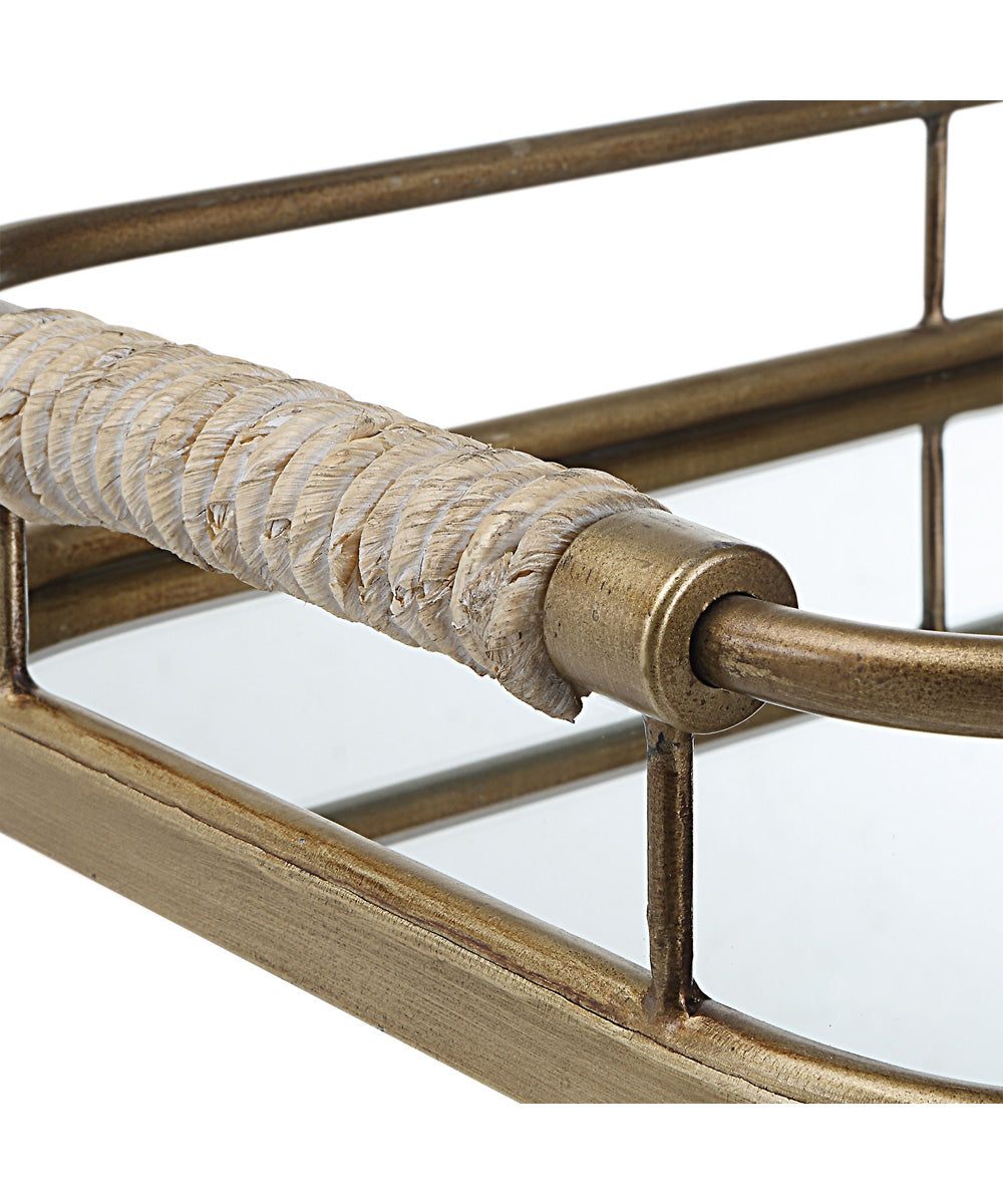 Rosea Brushed Gold Trays, Set of 2