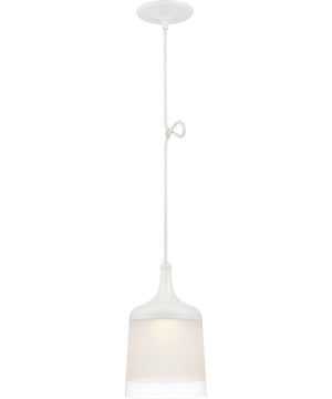 7"W Denny 1-Light LED Pendant Glacier White