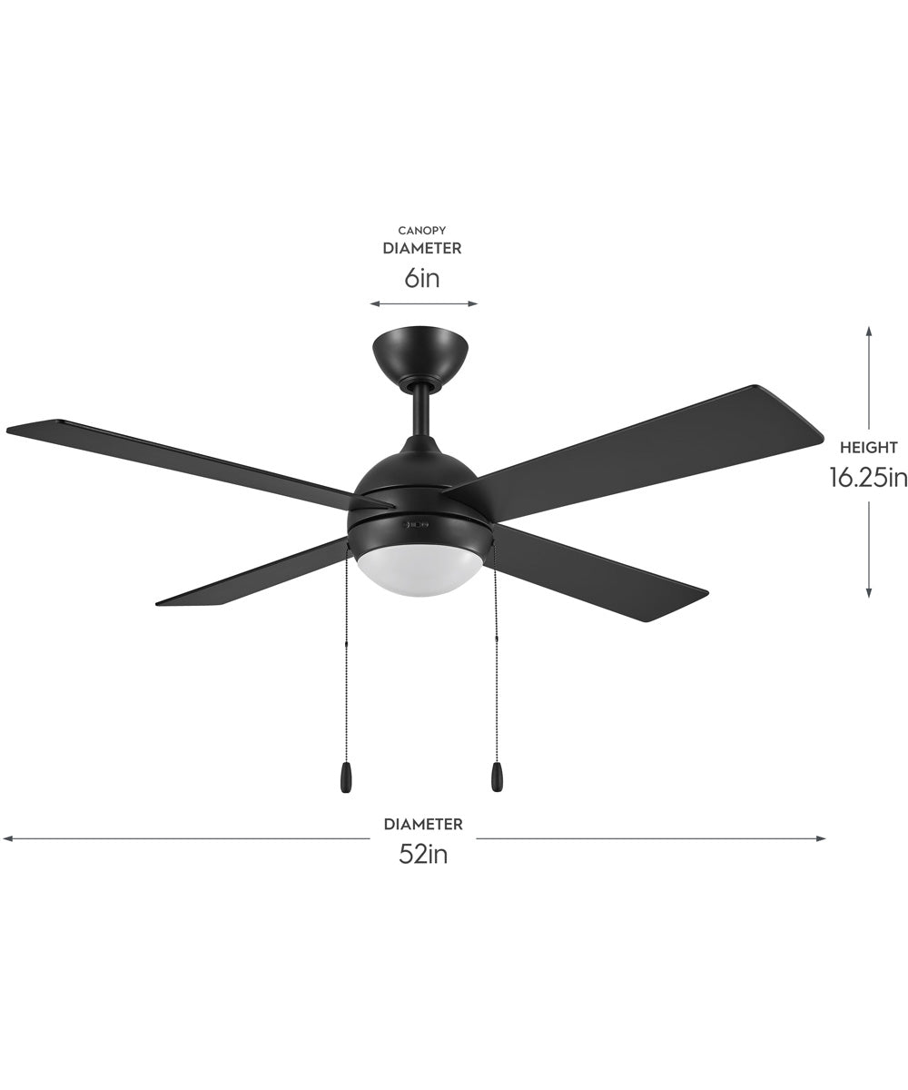 Tavo 52-in. 4-Blade LED Modern Ceiling Fan Matte Black