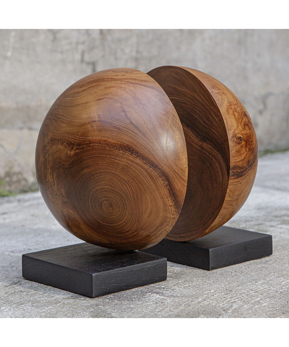 Teak And Noir Bookends Set of 2