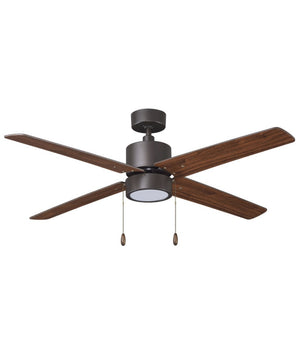 52" Aldea 4-Blade Ceiling Fan Oil Rubbed Bronze Motor Finish and Walnut Blade Finish with Integrated LED Light