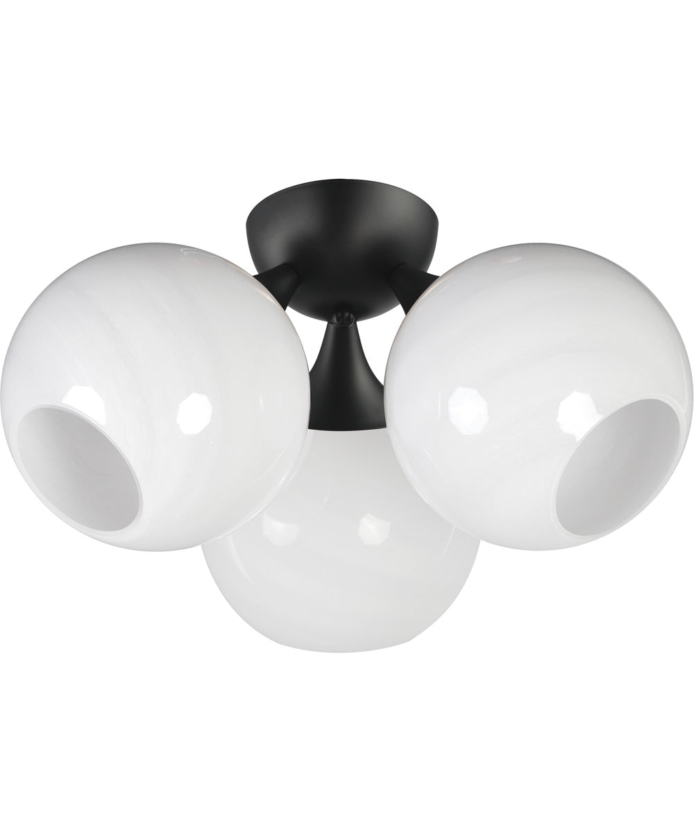 Neve 3-Light Semi Flush Black