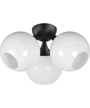Neve 3-Light Semi Flush Black