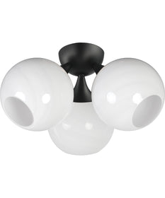 Neve 3-Light Semi Flush Black
