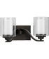 Kene 2-Light Clear Glass Craftsman Bath Vanity Light Graphite