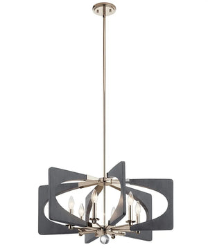 Alscar 28"W 6-Light Driftwood Grey Finish Modern Chandelier Light by Kichler