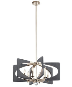 Alscar 28"W 6-Light Driftwood Grey Finish Modern Chandelier Light by Kichler