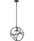 14"W Aurora 1-Light Pendant Black / Polished Nickel