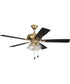 Eos Clear 4 Light 4-Light Fan Satin Brass