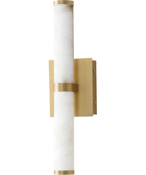 Aragon 17 inch Bath Vanity White Alabaster / Gold