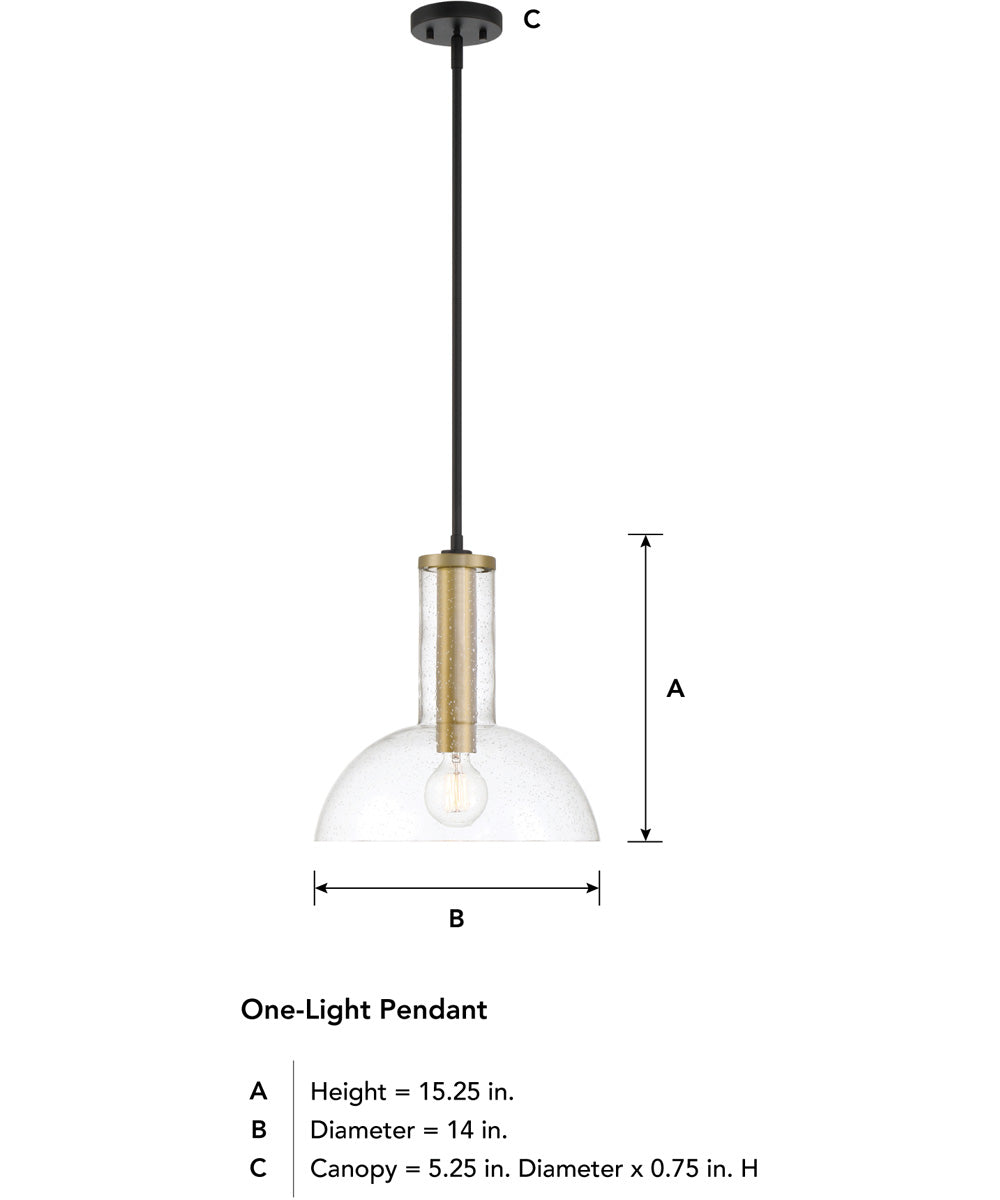 Nova 1 Light Pendant Matte Black