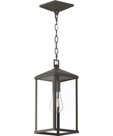 Cantley Outdoor Pendant with Clear Glass Panels Antique Bronze