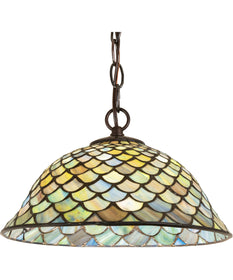 12" Wide Tiffany Fishscale Pendant