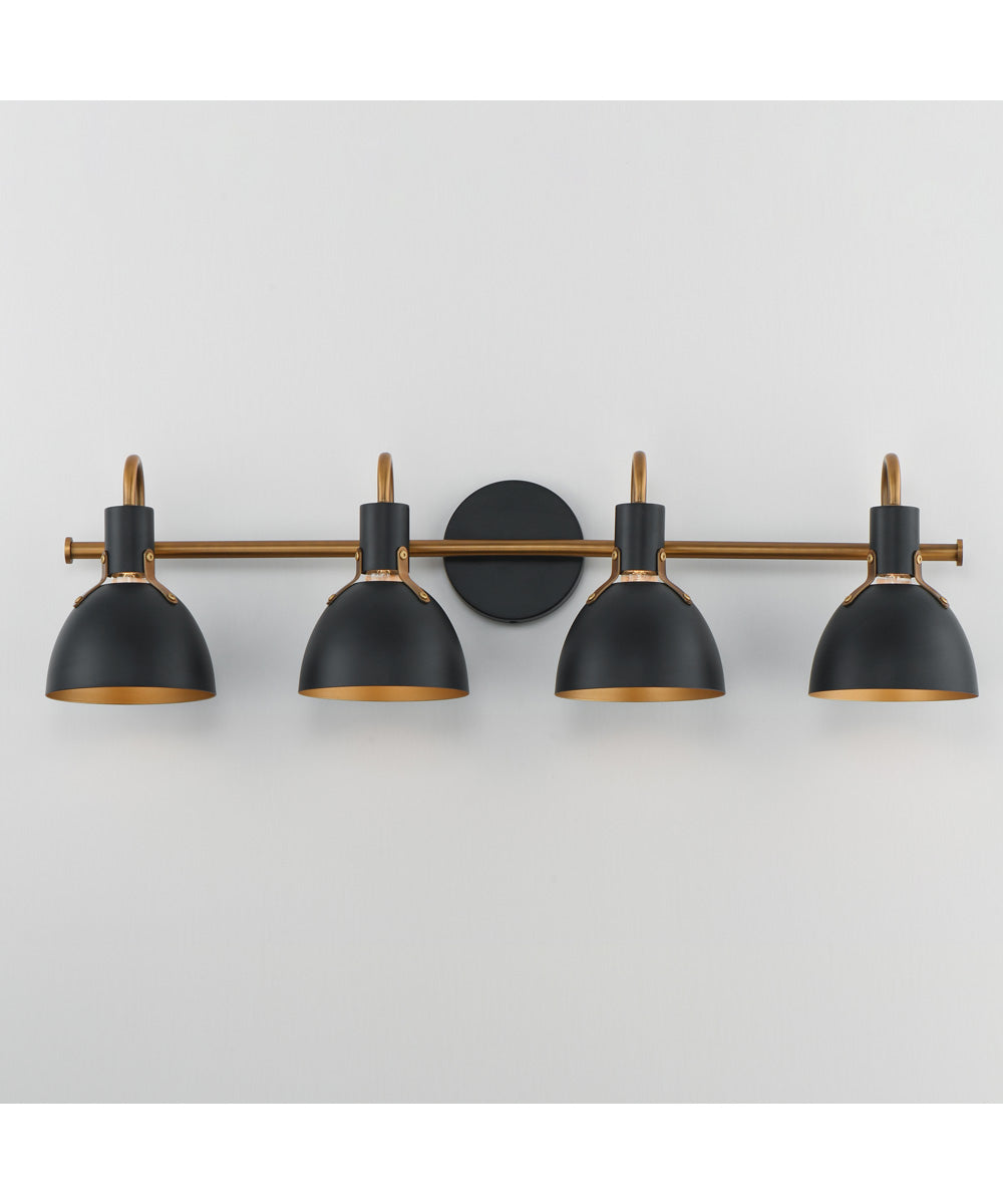 Dusk 4-Light Wall Sconce Black / Antique Brass