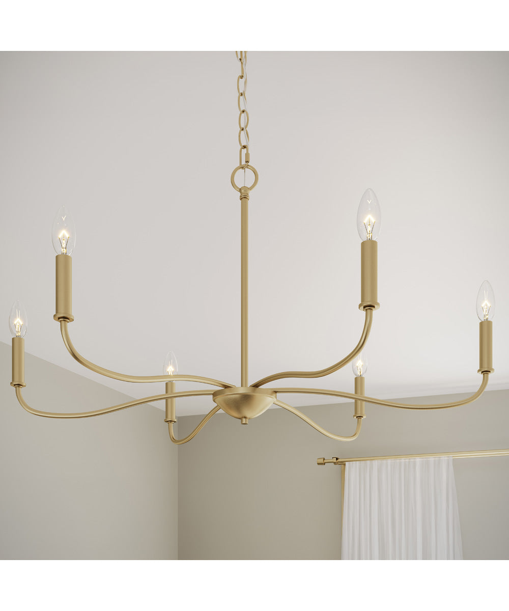 Ilia 6-Light Large Chandelier Brushed Gold