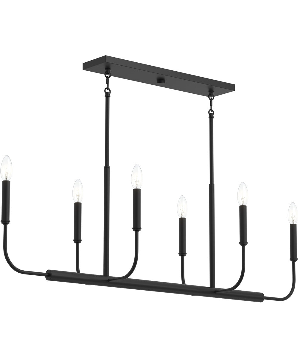 Reines 6-Light Linear Chandelier Matte Black