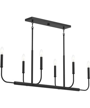Reines 6-Light Linear Chandelier Matte Black