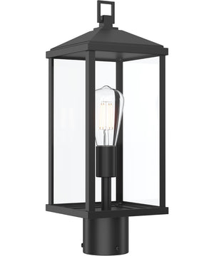 Cantley Outdoor Post Mount Lantern Light with Clear Glass Panels Matte Black