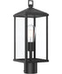 Cantley Outdoor Post Mount Lantern Light with Clear Glass Panels Matte Black