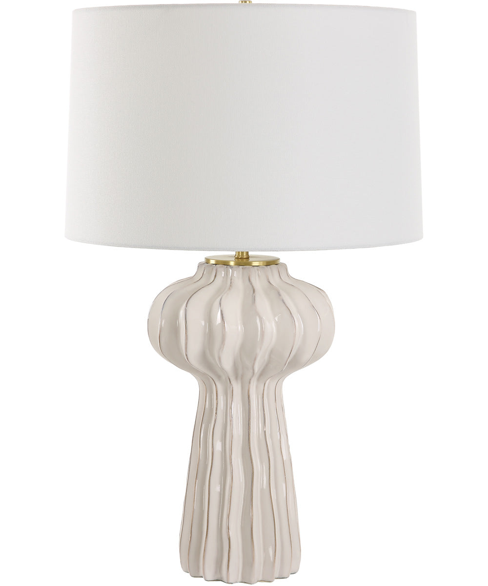 Wrenley Ridged White Table Lamp