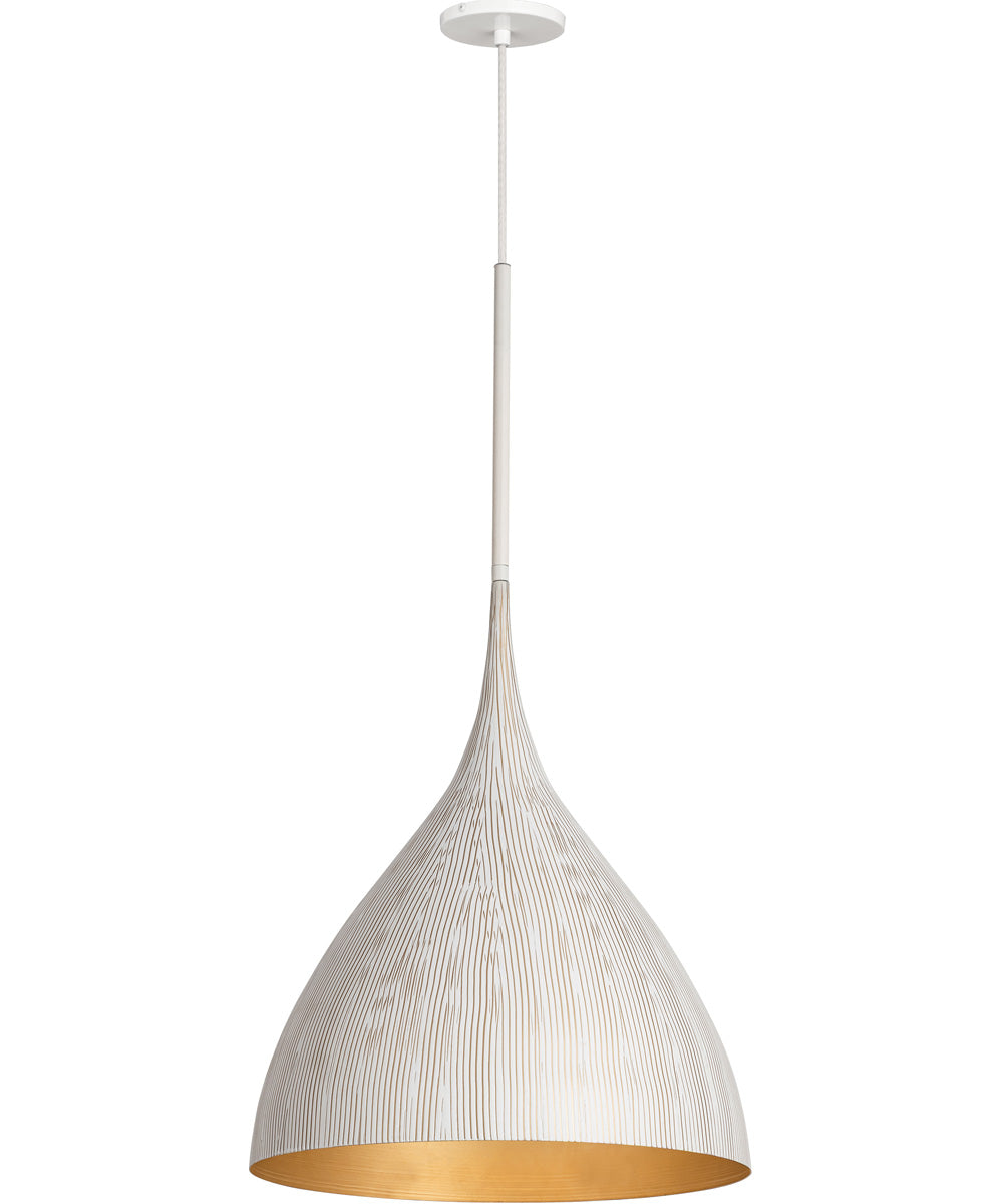 Fleur 1-Light Pendant White/Gold
