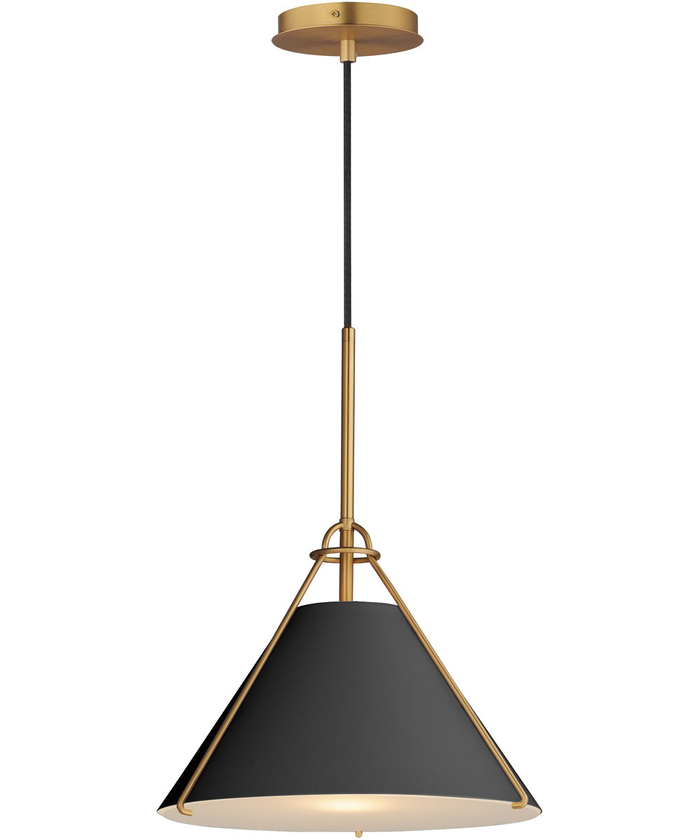Lucas Single Pendant Black / Natural Aged Brass