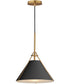 Lucas Single Pendant Black / Natural Aged Brass