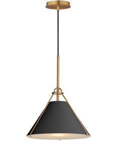 Lucas Single Pendant Black / Natural Aged Brass