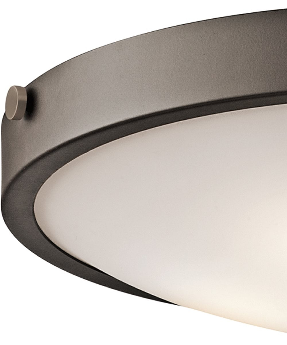 21"w Lytham 4-Light Flush Mount Olde Bronze Finish with Satin Etched White Glass Shade