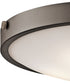 21"w Lytham 4-Light Flush Mount Olde Bronze Finish with Satin Etched White Glass Shade