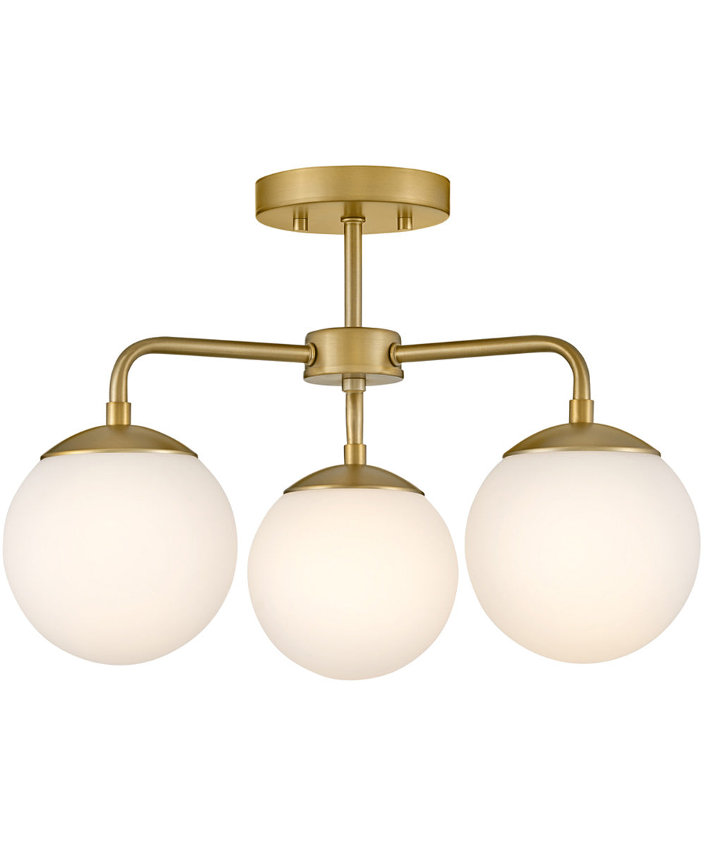 Julep 3-Light Medium Semi-Flush Mount in Lacquered Brass