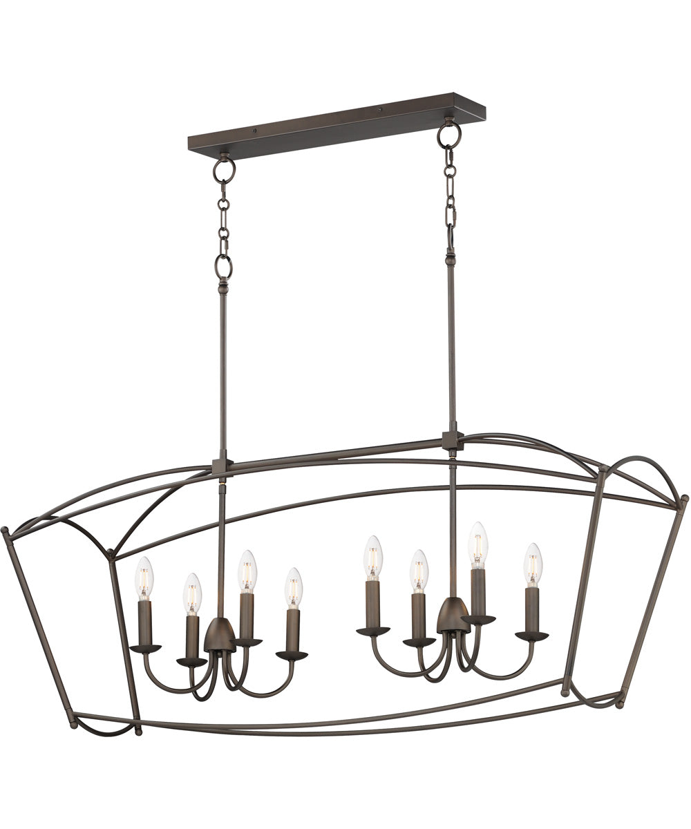 Plumette 8-Light Linear Pendant Chestnut Bronze