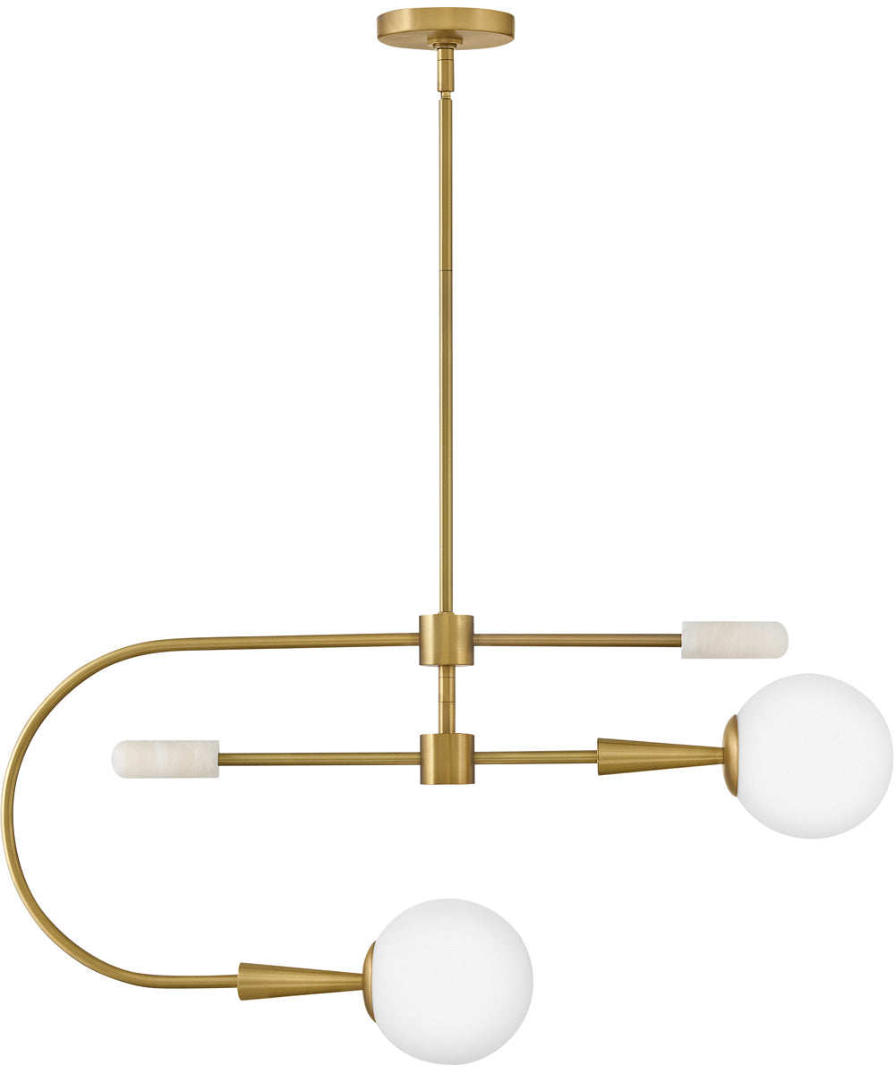 Maude 2-Light Medium Single Tier in Lacquered Brass