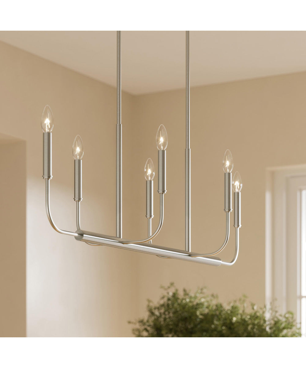 Reines 6-Light Linear Chandelier Brushed Nickel