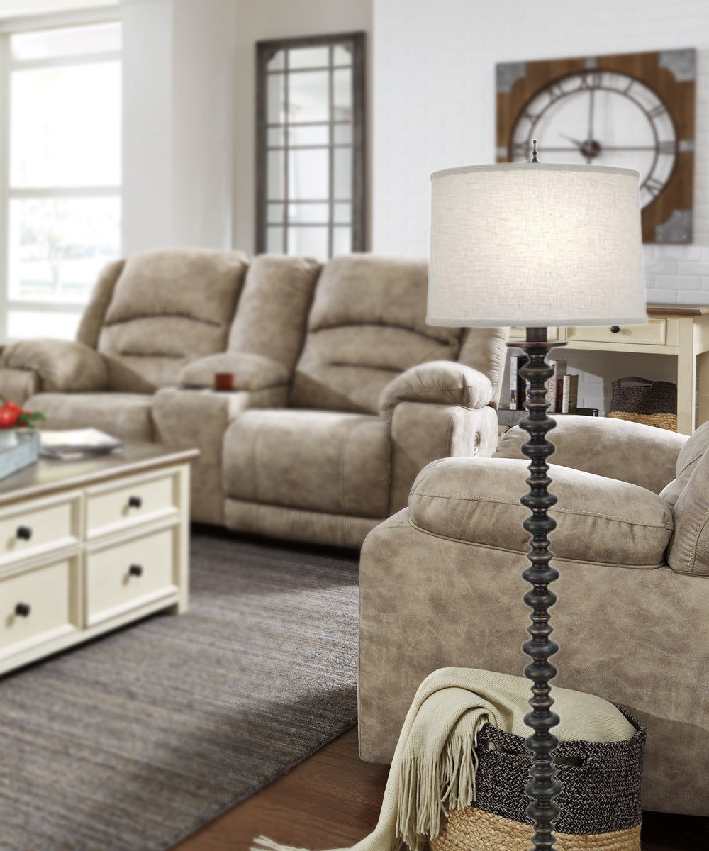 63"H Oxidized Bronze Signature by Stiffel Floor Lamp, 3-Way