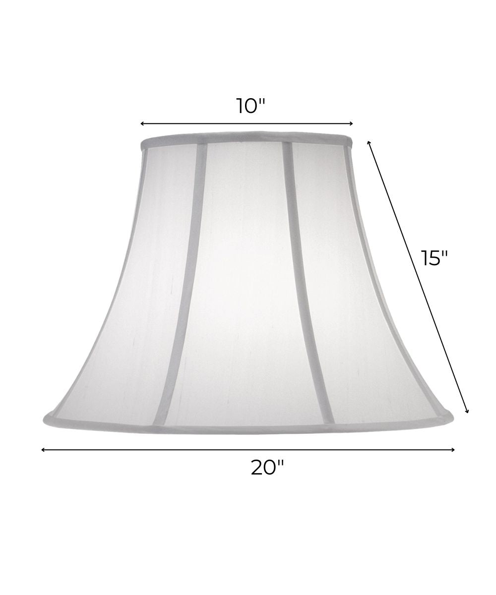 10x20x15 Off White Silk Shantung Bell Softback Lampshade