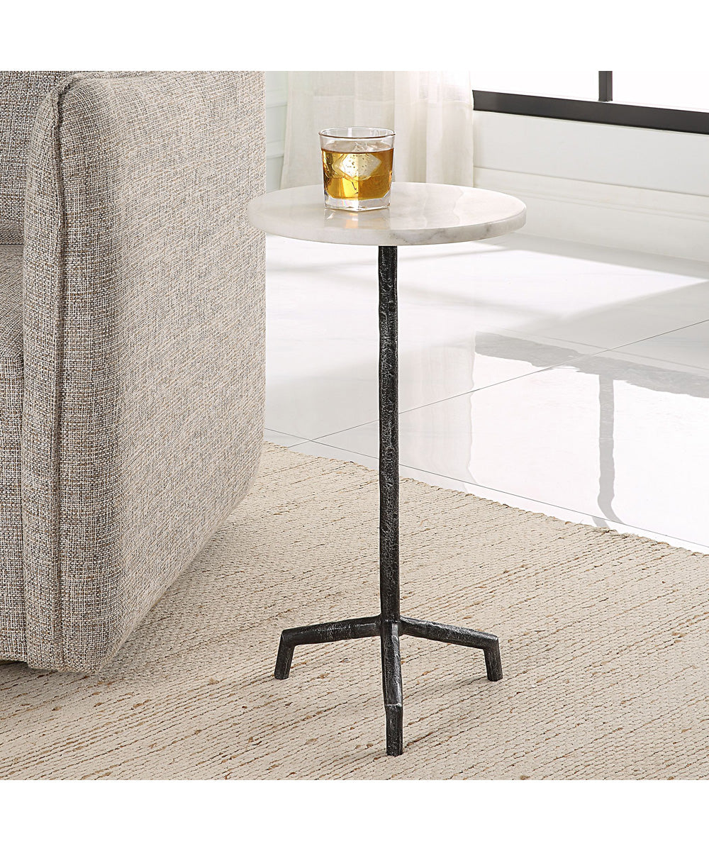 Puritan White Marble Drink Table