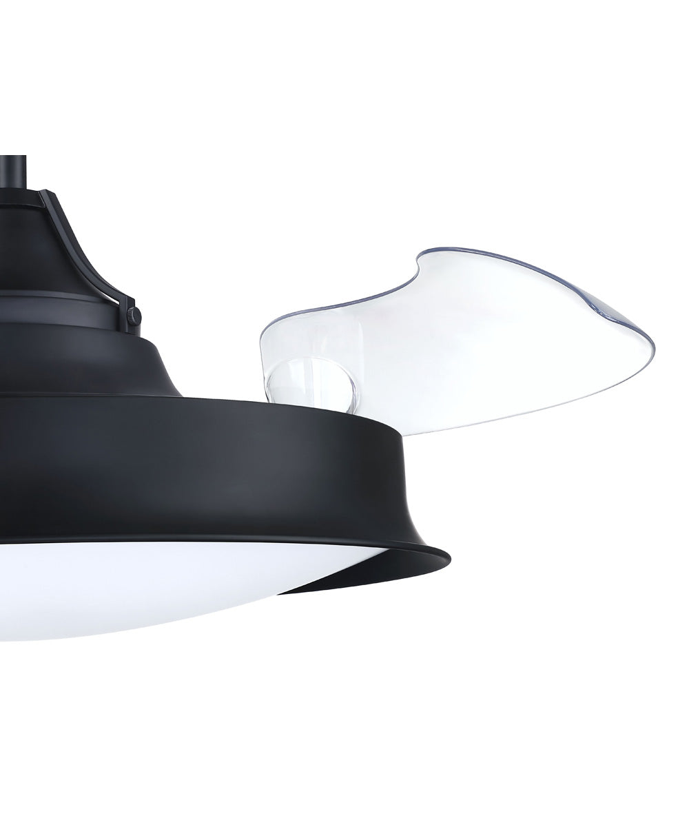 Union 42 Hidden Blades 1-Light Fan Flat Black