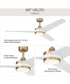 Velto 60-in. 3-Blade LED Modern Ceiling Fan Champagne Bronze