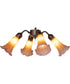 19" Wide Amber/Purple Tiffany Pond Lily 4 Light Fan Light