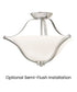 Langford 19"W 2-Light Brushed Nickel Pendant/Semi-Flush Mount Light by Kichler