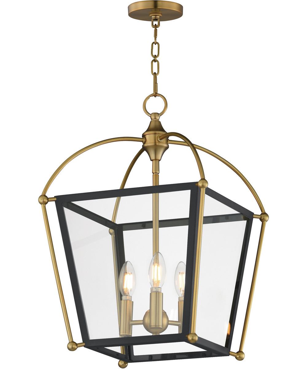 Mccadden 3-Light Pendant Black / Natural Aged Brass