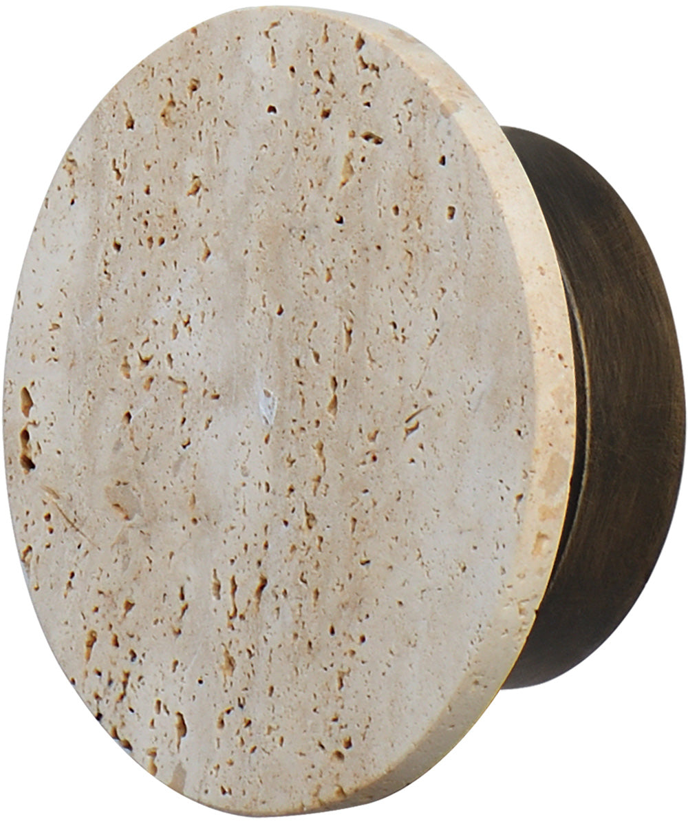 Discus 7 inch LED Outdoor Wall Sconce Travertine / Antique Bronze