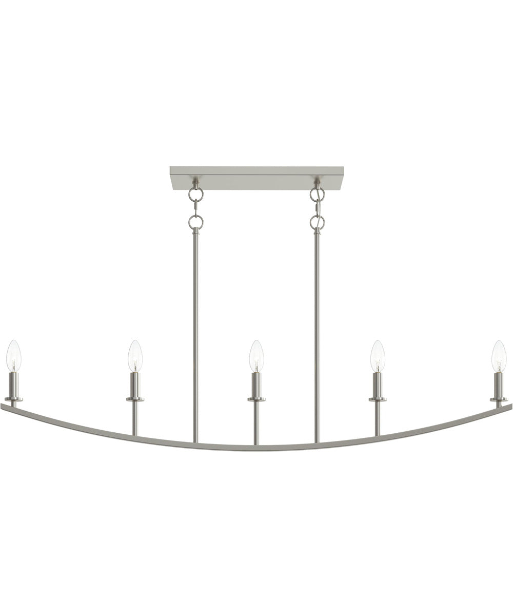 Jheni 5-Light Linear Chandelier Brushed Nickel