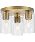 Cofield 12 in. 3-Light Flush Mount P350237 Vintage Brass