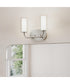 Mack 2-Light Vanity Light with Layered Glass Shades Brushed Nickel