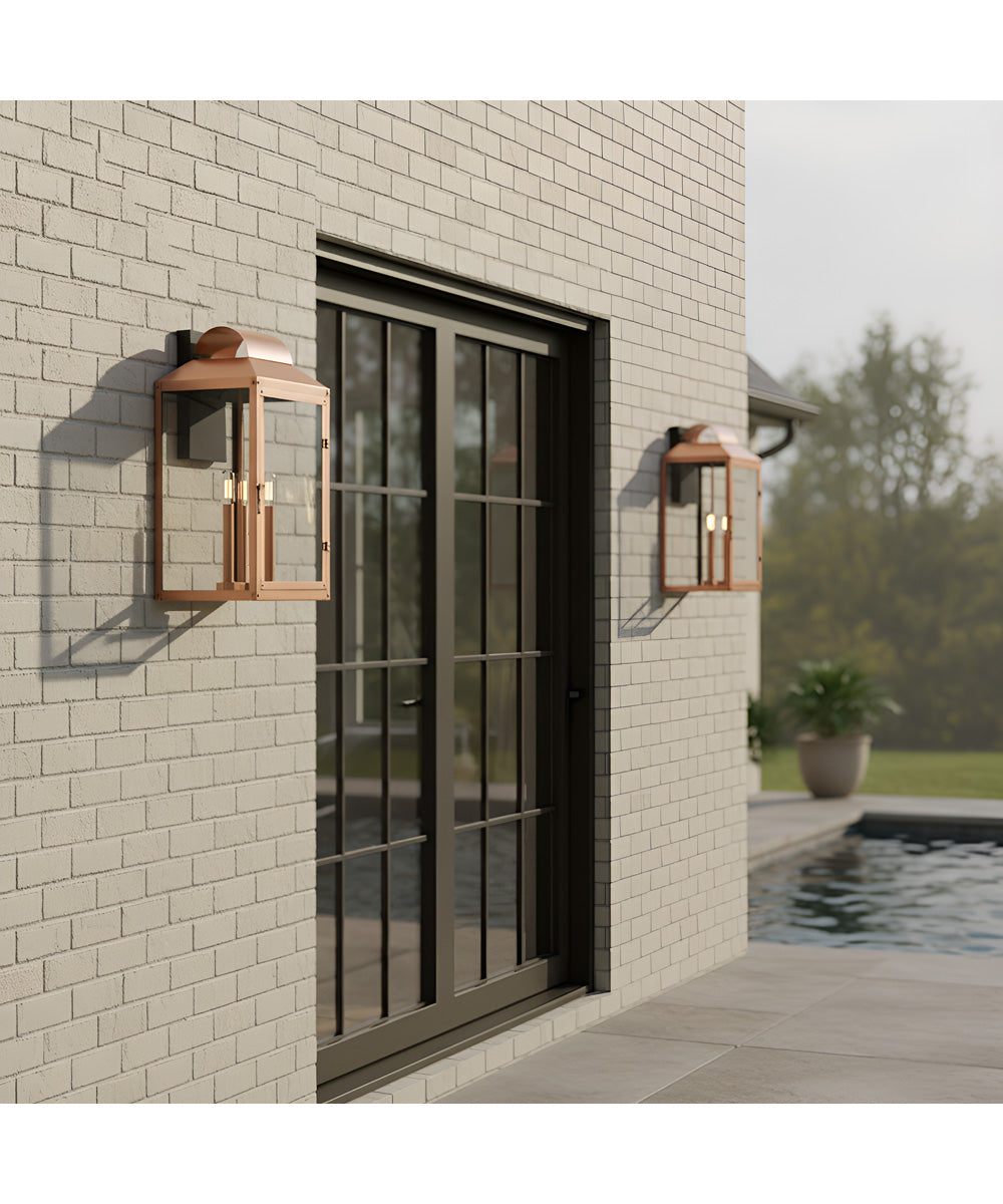 Beryn 3-light Outdoor Wall Light Aged Copper