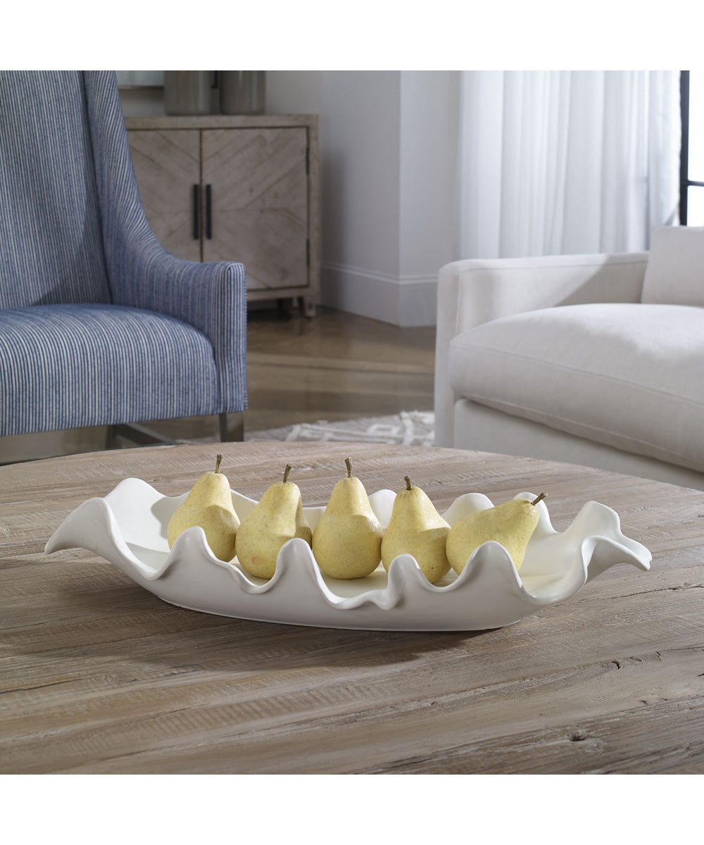 Ruffled Feathers Modern White Bowl