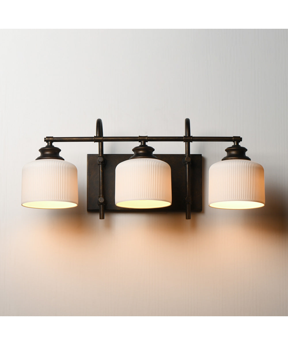 Bisque 3-Light Bath Vanity Oil Rubbed Bronze
